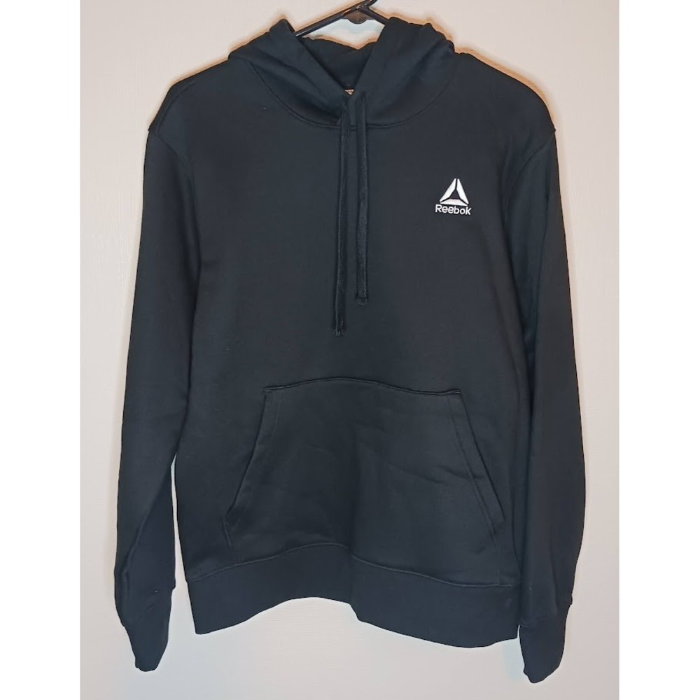Reebok Men's Logo Hoodie, Size Small, Relaxed Fit, Black, Lightweight, New